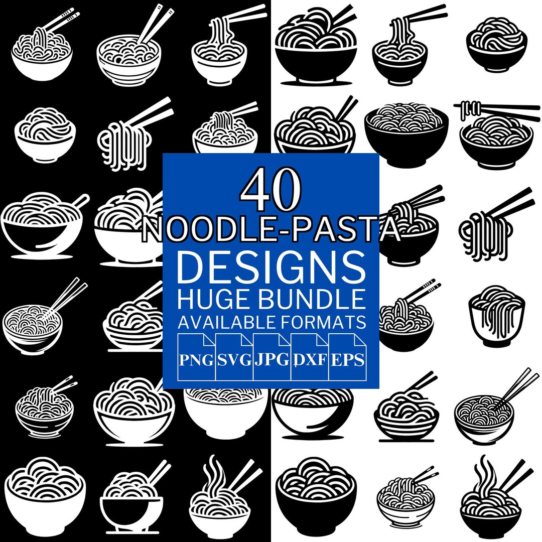 Basic Pasta Svg Noodle Pasta SVG Bundle – Vector Clipart Designs (5 Formats) - Etsy