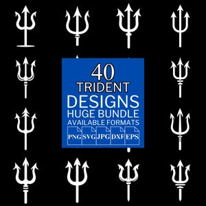 40 Trident SVG Bundle - Unique Vector Files for Cricut and Silhouette, Trident Clipart, Trident Designs, 5 Available Format