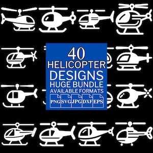 40 Helicopter SVG Bundle - Unique Vector Files for Cricut and Silhouette, Helicopter Clipart, Helicopter Designs, 5 Available Format