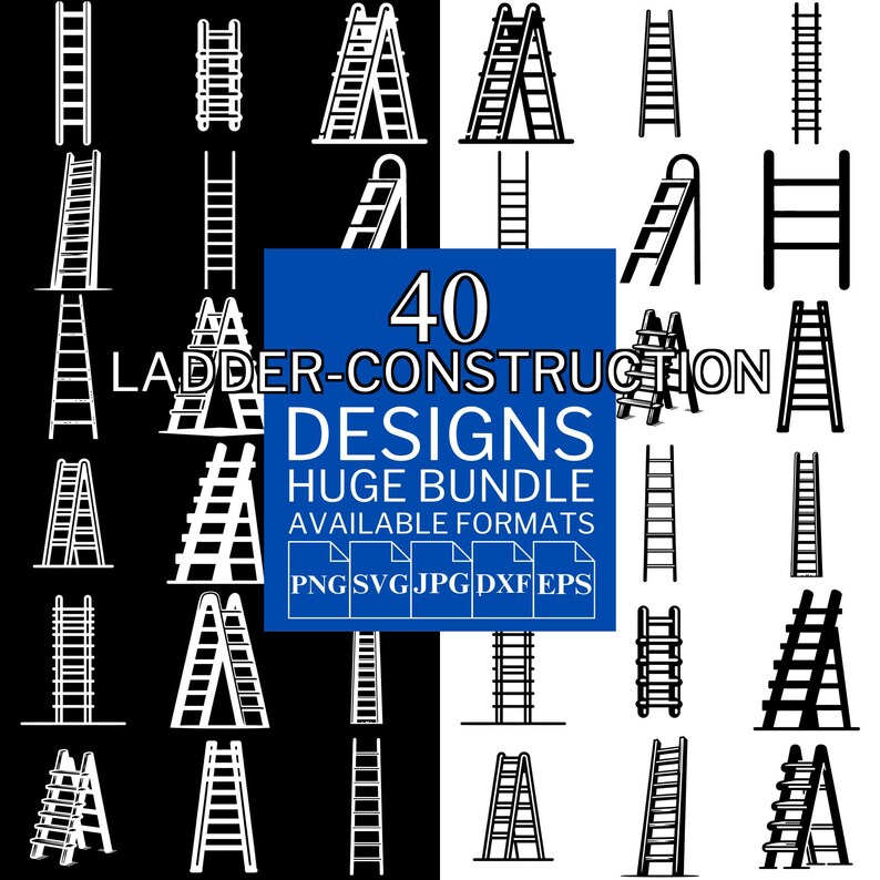Ladder Construction SVG Bundle: Vector Cut Files for Cricut ...