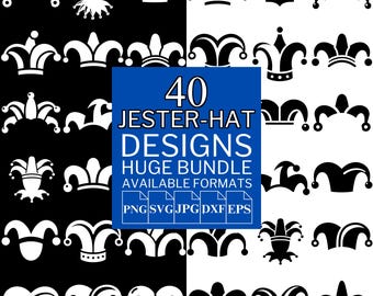 Jester Hat SVG Bundle: 40 Vector Designs for Cricut & Silhouette (Digital Download)