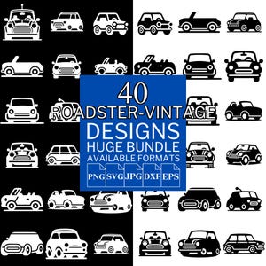 40 Roadster Vintage SVG Bundle - Unique Vector Files for Cricut and Silhouette, Roadster Vintage Designs, 5 Available Format