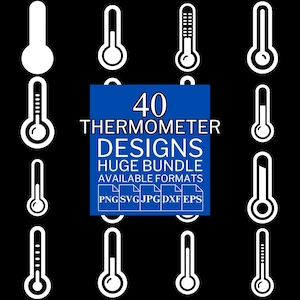 Thermometer SVG Bundle: Vector Cut Files for Cricut & Silhouette (Digital Download)