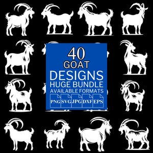 40 Goat SVG Bundle - Unique Vector Files for Cricut and Silhouette, Goat Clipart, Goat Designs, 5 Available Format
