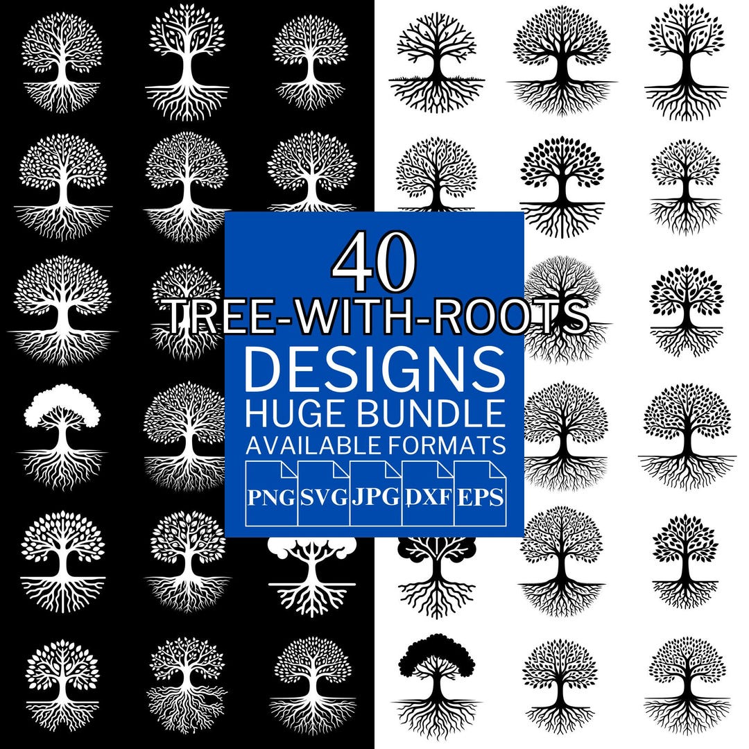 Tree With Roots SVG Bundle: Vector Cut Files for Cricut & Silhouette ...