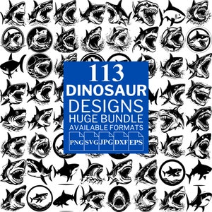 133 Shark SVG Bundle - Unique Vector Files for Cricut and Silhouette, Shark Clipart, Shark Head, Tattoo Designs ,5 Available Format