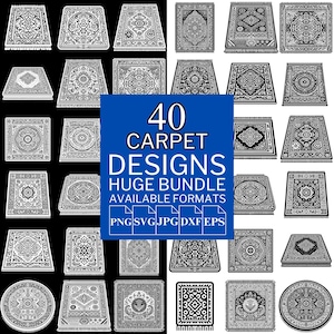 40 Carpet SVG Bundle - Unique Vector Files for Cricut and Silhouette, Carpet Clipart, Carpet Designs, 5 Available Format