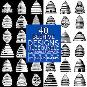 40 Beehive SVG Bundle - Unique Vector Files for Cricut and Silhouette, Beehive Clipart, Beehive Designs, 5 Available Format