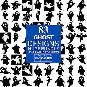 83 Ghost SVG Bundle - Unique Vector Files for Cricut and Silhouette, Ghost Clipart, Ghost Designs, 3 Available Format