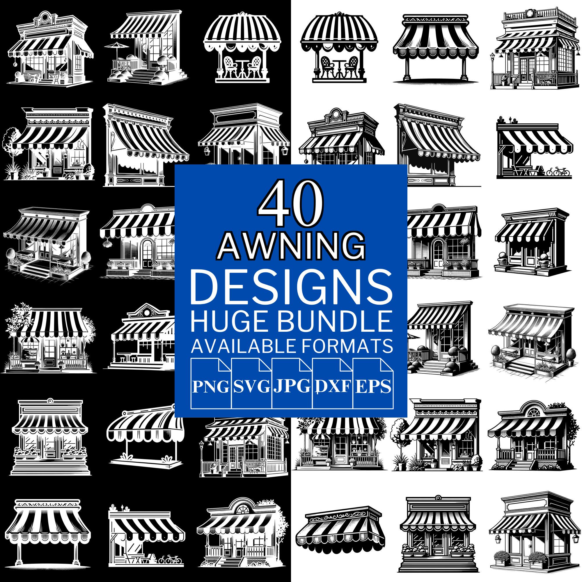 40 Awning SVG Bundle - Unique Vector Files for Cricut and Silhouette, Awning Clipart, Awning Designs, 5 Available Format