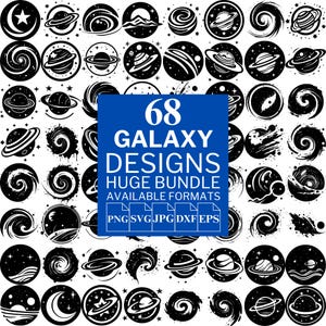 68 Galaxy SVG Bundle - Einzigartige Vektordateien für Cricut und Silhouette, Galaxy Clipart, Galaxy Designs, 5 verfügbare Formate