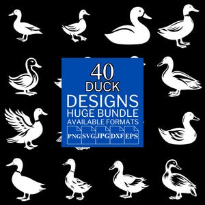 40 Duck SVG Bundle - Unique Vector Files for Cricut and Silhouette, Duck Clipart, Duck Designs, 5 Available Format