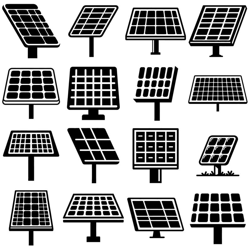 Solar Panel SVG Bundle: Vector Clipart for Cricut & Silhouette (digital ...