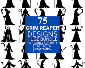 Pakiet Grim Reaper SVG: grafika wektorowa do Cricut i Silhouette (do pobrania cyfrowego)