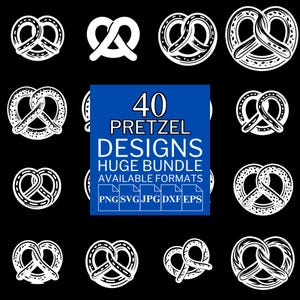 40 Pretzel SVG Bundle - Unique Vector Files for Cricut and Silhouette, Pretzel Clipart, Pretzel Designs, 5 Available Format