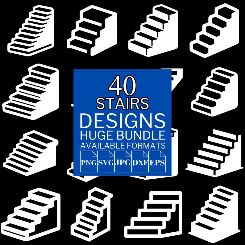 Stairs SVG Bundle: Vector Cut Files for Cricut & Silhouette (digital ...