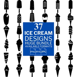 37 Ice Cream SVG Bundle - Unique Vector Files for Cricut and Silhouette, Ice Cream Clipart, Ice Cream Designs, 3 Available Format
