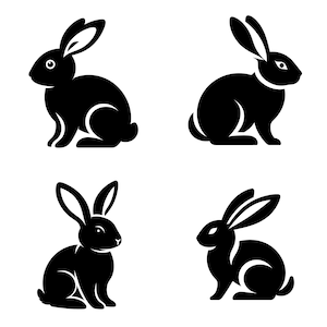 Rabbit SVG Bundle: Vector Clipart for Cricut & Silhouette (5 Formats ...
