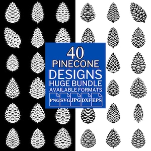 40 Pinecone SVG Bundle - Unique Vector Files for Cricut and Silhouette, Pinecone Clipart, Pinecone Designs, 5 Available Format
