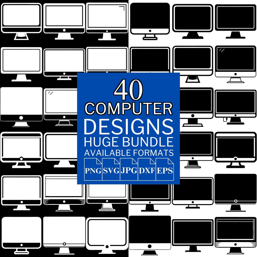 Computer SVG Bundle: Vector Clipart for Cricut & Silhouette (5 Formats ...