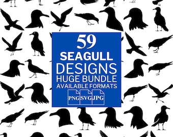 Seagull SVG Bundle: 59 Unique Vector Designs (Digital Download)
