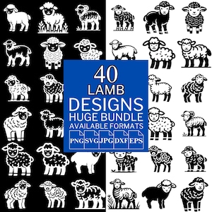 40 Lamb SVG Bundle - Unique Vector Files for Cricut and Silhouette, Lamb Clipart, Lamb Designs, 5 Available Format