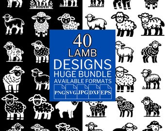 Paquete SVG de cordero: diseños vectoriales para Cricut y Silhouette (descarga digital)
