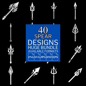 40 Spear SVG Bundle - Unique Vector Files for Cricut and Silhouette, Spear Clipart, Spear Designs, 5 Available Format