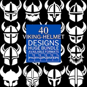 40 Viking Helmet SVG Bundle - Unique Vector Files for Cricut and Silhouette, Viking Helmet Designs, 5 Available Format