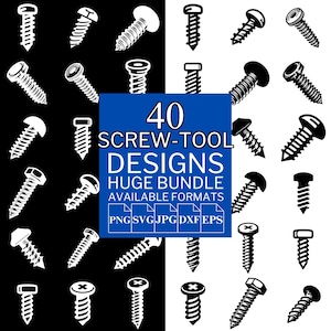 40 Screw Tool SVG Bundle - Unique Vector Files for Cricut and Silhouette, Screw Tool Clipart, Screw Tool Designs, 5 Available Format