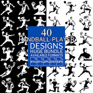 40 Handball Player SVG Bundle - Unique Vector Files for Cricut and Silhouette, Handball Player Designs, 5 Available Format