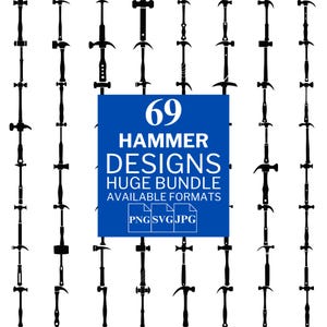 69 Hammer SVG Bundle - Unique Vector Files for Cricut and Silhouette, Hammer Clipart, Hammer Designs, 3 Available Format
