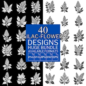 40 Lilac Flower SVG Bundle - Unique Vector Files for Cricut and Silhouette, Lilac Flower Clipart, Lilac Flower Designs, 5 Available Format