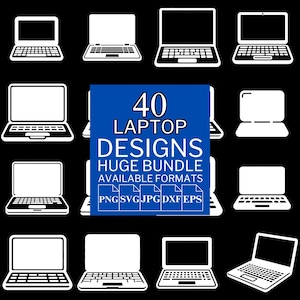 40 Laptop SVG Bundle - Unique Vector Files for Cricut and Silhouette, Laptop Clipart, Laptop Designs, 5 Available Format