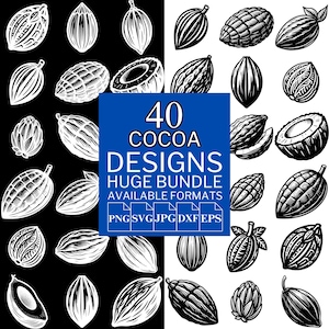 40 Cocoa SVG Bundle - Unique Vector Files for Cricut and Silhouette, Cocoa Clipart, Cocoa Designs, 5 Available Format