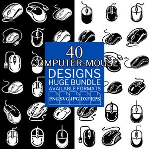 40 Computer Mouse SVG Bundle - Unique Vector Files for Cricut and Silhouette, Computer Mouse Designs, 5 Available Format