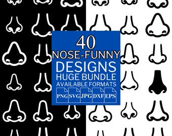 Näsa Rolig SVG-paket: 40 unika vektordesigner (digital nedladdning)
