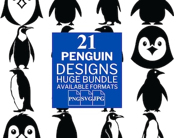 Penguin SVG Bundle: 21 Unique Vector Designs (Digital Download)