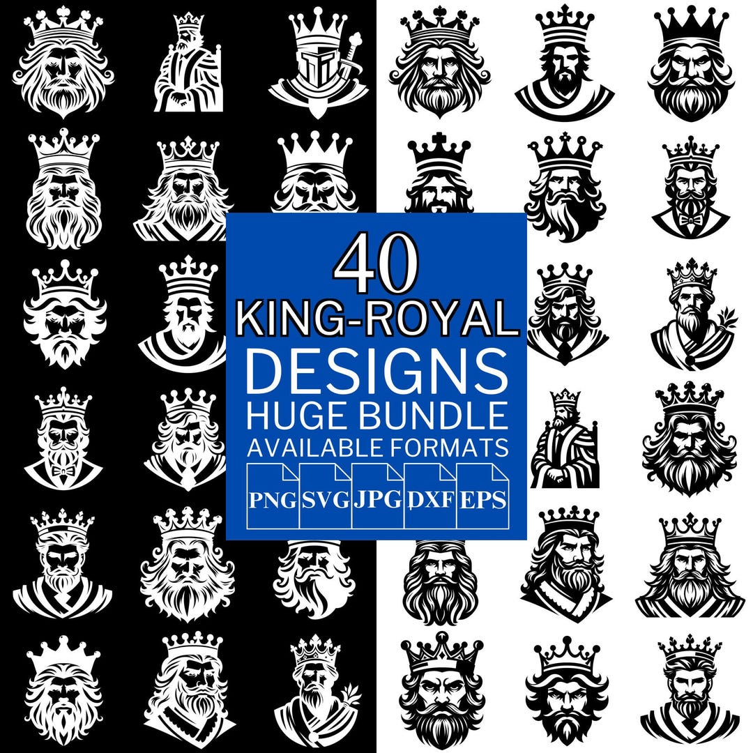 King Royal SVG Bundle: Vector Designs for Cricut & Silhouette (5 ...