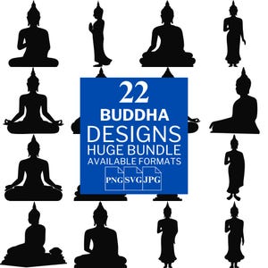 22 Buddha SVG Bundle - Unique Vector Files for Cricut and Silhouette, Buddha Clipart, Buddha Designs, 3 Available Format