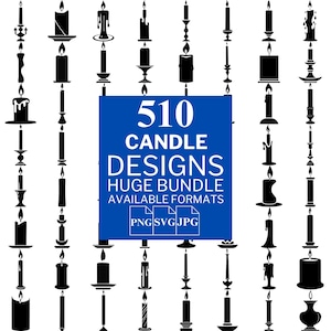 510 Candle SVG Bundle - Unique Vector Files for Cricut and Silhouette, Candle Clipart, Candle Designs, 3 Available Format