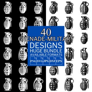 40 Grenade Military SVG Bundle - Unique Vector Files for Cricut and Silhouette, Grenade Military Designs, 5 Available Format