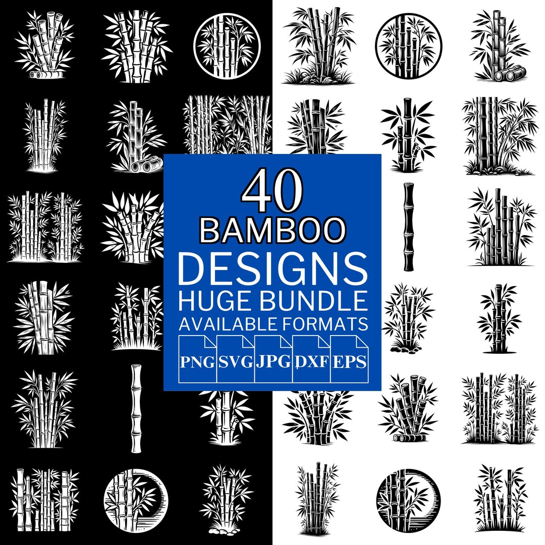 Bamboo SVG Clipart Bundle: 40 Vector Designs for Cricut & Silhouette - Etsy