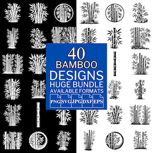 40 Bamboo SVG Bundle - Unique Vector Files for Cricut and Silhouette, Bamboo Clipart, Bamboo Designs, 5 Available Format
