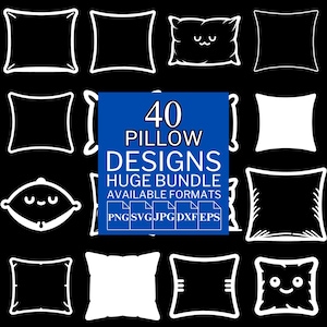 40 Pillow SVG Bundle - Unique Vector Files for Cricut and Silhouette, Pillow Clipart, Pillow Designs, 5 Available Format