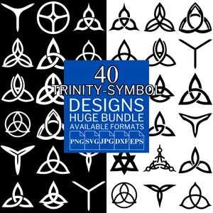 40 Trinity Symbol SVG Bundle - Unique Vector Files for Cricut and Silhouette, Trinity Symbol Designs, 5 Available Format
