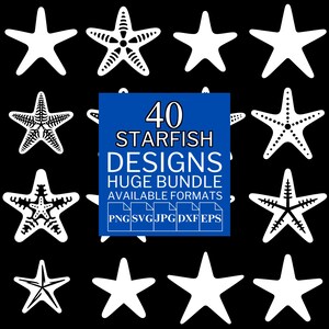 40 Starfish SVG Bundle - Unique Vector Files for Cricut and Silhouette, Starfish Clipart, Starfish Designs, 5 Available Format