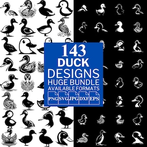 143 Duck SVG Bundle - Unique Vector Files for Cricut and Silhouette, Duck Clipart, Duck Designs, 5 Available Format