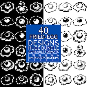 Fried Egg SVG Bundle: Vector Clipart Designs for Cricut & Silhouette (Digital Download)