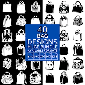 40 Bag SVG Bundle: Vector Clipart Designs for Cricut & Silhouette